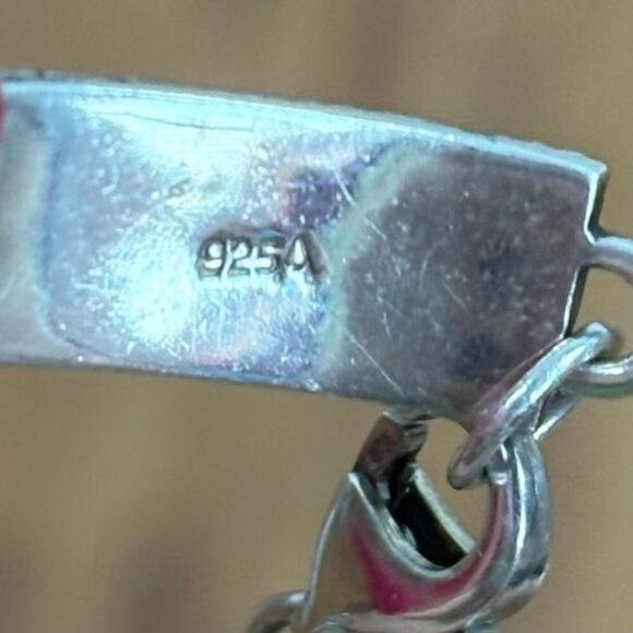 B10 Sterling Silver 925 Vintage Bracelet Green Stone Old Money Coquette Asian - Picture 8 of 9